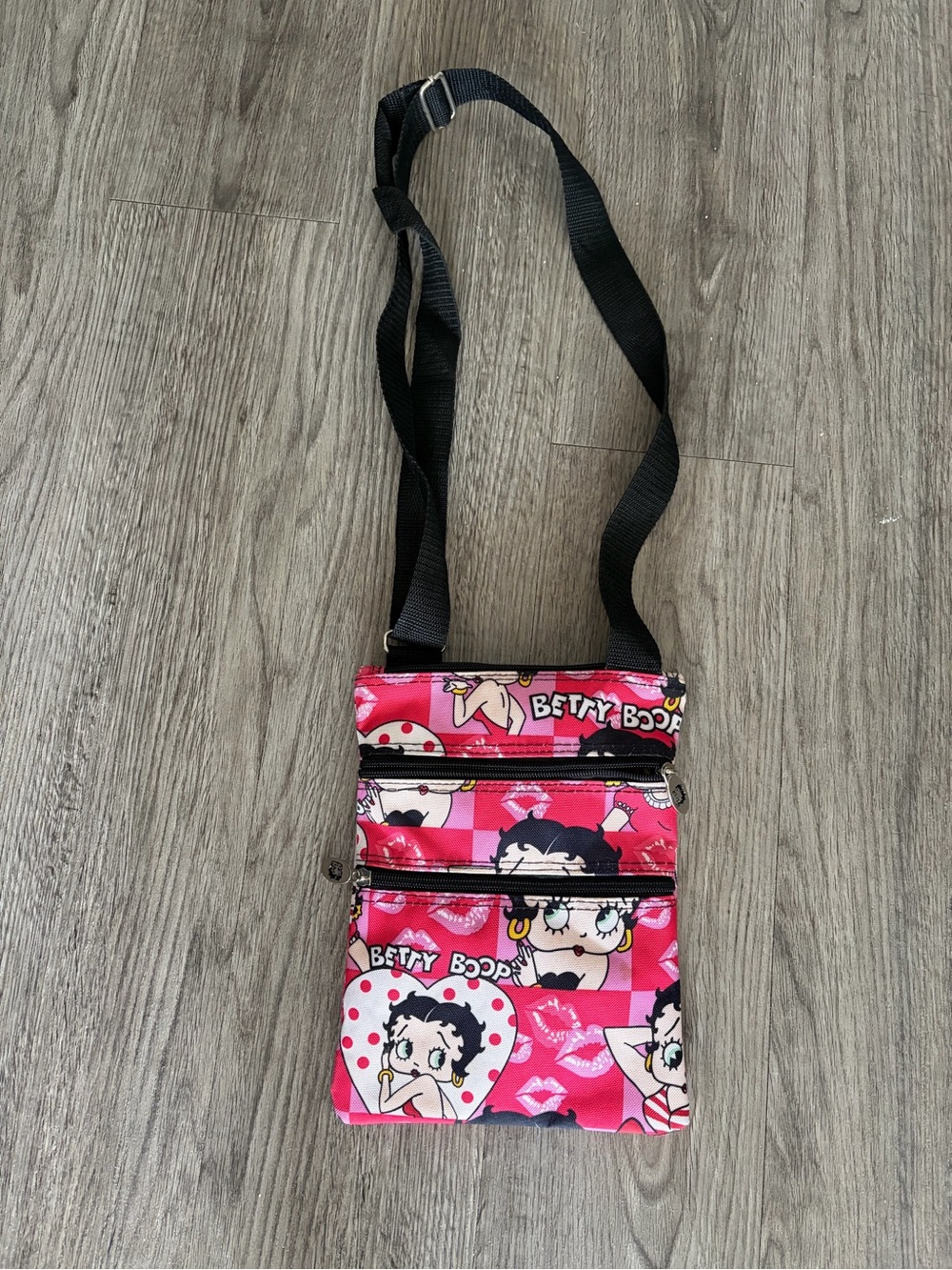 Betty Boop Pink Crossbody Bag with Adjustable Strap